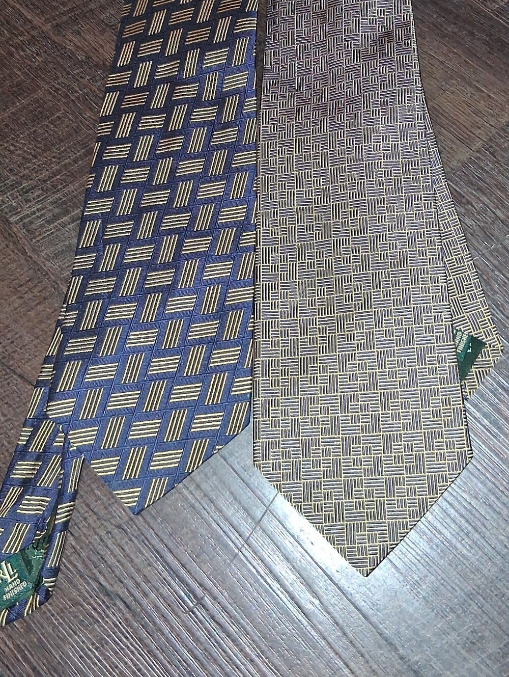 Ralph Lauren Dual-Pattern Silk Tie Set Of 2 Blue and Gold